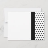 Chic Pink Daisy Flower Black en White Polka Dot Save The Date (Achterkant)