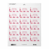Chic Pink Damask Flourish Border Etiket (Full Sheet)