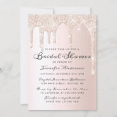 Chic Pink Dripping Glitter Elegant Vrijgezellenfee Kaart (Voorkant)