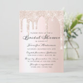 Chic Pink Dripping Glitter Elegant Vrijgezellenfee Kaart (Staand voorkant)