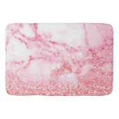 Chic Pink Elegant Roos Gold Glitter Marble Badmat (Voorkant)
