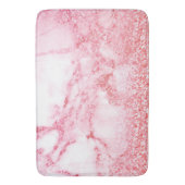 Chic Pink Elegant Roos Gold Glitter Marble Badmat (Voorkant Verticaal)