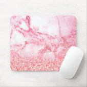 Chic Pink Elegant Roos Gold Glitter Marble Muismat (Met muis)