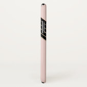 Chic Pink en Black Art Deco Curves met monogram Case-Mate iPhone Case (Achterkant / rechts)