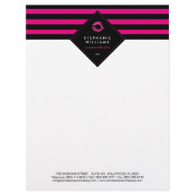 Chic Pink en Black Cosmetologist Letterhead
