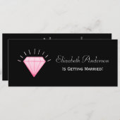 Chic Pink en Black Diamond Bling Vrijgezellenfeest Kaart (Voorkant / Achterkant)