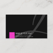 Chic Pink en Black Monogram Elegant Visitekaartje (Achterkant)
