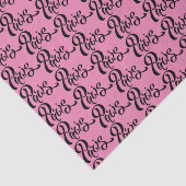 Chic Pink en Black Paris Typografie Patroon Tissuepapier (Detail)