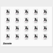 Chic Pink en Black Woman of Mode Silhouette Ronde Sticker (Vel)