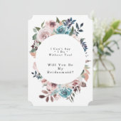 Chic Pink en Blauwgroen Pony zullen mijn Bridesmai Kaart (Staand voorkant)