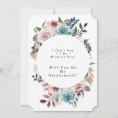 Chic Pink en Blauwgroen Pony zullen mijn Bridesmai Kaart (Voorkant)