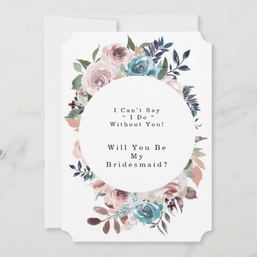 Chic Pink en Blauwgroen Pony zullen mijn Bridesmai Kaart (Voorkant)