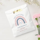 Chic Pink en Blue Rainbow Boho First Birthday Bedankzakje (Gezegeld)
