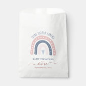 Chic Pink en Blue Rainbow Boho First Birthday Bedankzakje (Voorkant)