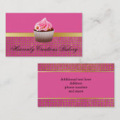 Chic Pink en Gold Cupcake Visitekaartje (Voorkant / Achterkant)