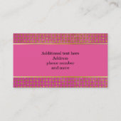 Chic Pink en Gold Cupcake Visitekaartje (Achterkant)