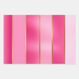 Chic Pink en Gold Inpakpapier Vel