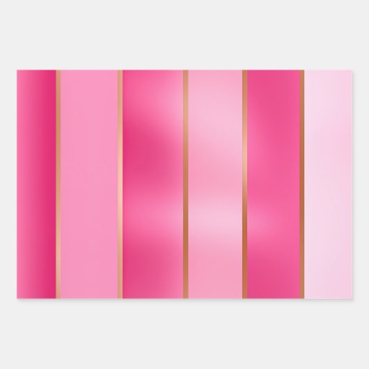 Chic Pink en Gold Inpakpapier Vel (Voorkant)