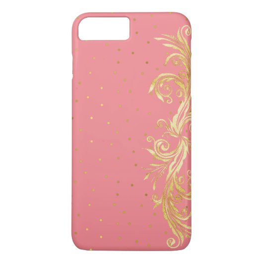 Chic Pink en Gold iPhone 7 Plus Hoesje (Achterkant)