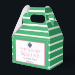 Chic Pink en Green Hangover Relief Kit Favor Box Bedankdoosjes<br><div class="desc">Perfect klassiek groen en roze aanpasbare,  aanpasbare hangover relief-doos.</div>