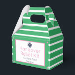 Chic Pink en Green Hangover Relief Kit Favor Box Bedankdoosjes<br><div class="desc">Perfect klassiek groen en roze aanpasbare,  aanpasbare hangover relief-doos.</div>