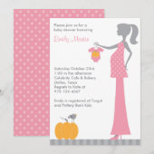 Chic Pink en Grey Mam-to-be uitvindingen Kaart (Voorkant / Achterkant)