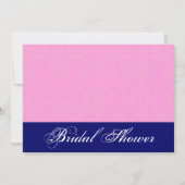 Chic Pink en Navy Bridal Shower Invitation Kaart (Achterkant)