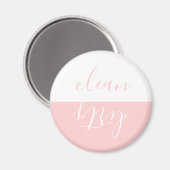 Chic Pink en White Clean Dirty Dishwasher Magnet (Voorkant / Achterkant)