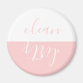 Chic Pink en White Clean Dirty Dishwasher Magnet (Voorkant)