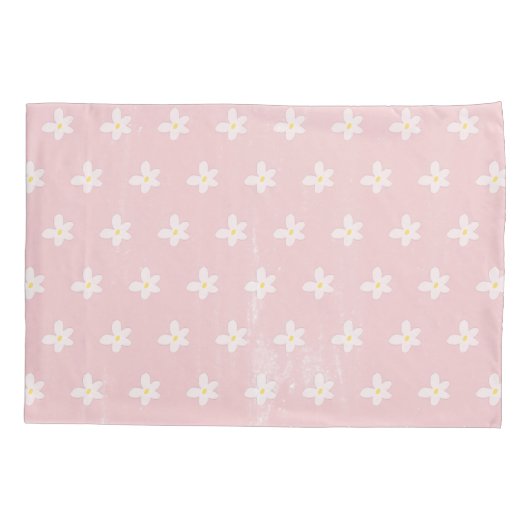 Chic Pink Farmhouse Sweet Daisies Trend Monogram Kussensloop (Achterkant)