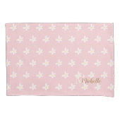 Chic Pink Farmhouse Sweet Daisies Trend Monogram Kussensloop (Voorkant)