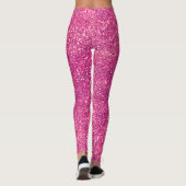 Chic Pink Faux Glitter Sparkles Girly Glam Leggings (Achterkant)