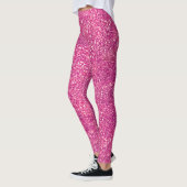 Chic Pink Faux Glitter Sparkles Girly Glam Leggings (Links)