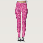 Chic Pink Faux Glitter Sparkles Girly Glam Leggings (Voorkant)