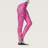Chic Pink Faux Glitter Sparkles Girly Glam Leggings (Rechts)