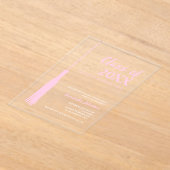 Chic Pink Feminine 2025 Afstudeerder Tassel Afstud Acryl Uitnodigingen (Laagn)