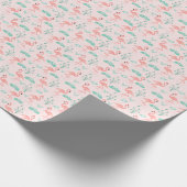 Chic Pink Flamingo Wrapping Paper Cadeaupapier (Hoek)