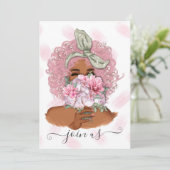 Chic Pink Floral Bachelorette Kaart (Staand voorkant)