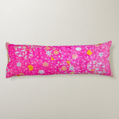 Chic Pink Floral Body Pillow Lichaamskussen (Achterkant)