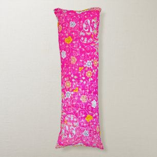 Chic Pink Floral Body Pillow Lichaamskussen