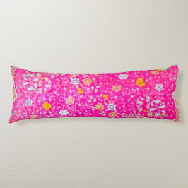 Chic Pink Floral Body Pillow Lichaamskussen