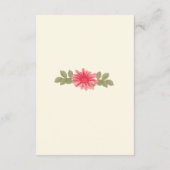 Chic Pink Floral Botanical Wedding Details Informatiekaartje (Achterkant)