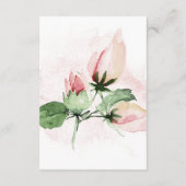Chic Pink Floral Botanical Wedding Informatiekaartje (Achterkant)