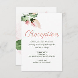 Chic Pink Floral Botanical Wedding Informatiekaartje