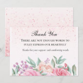 Chic Pink Floral Hartelijk dank Bedankkaart (Voorkant / Achterkant)