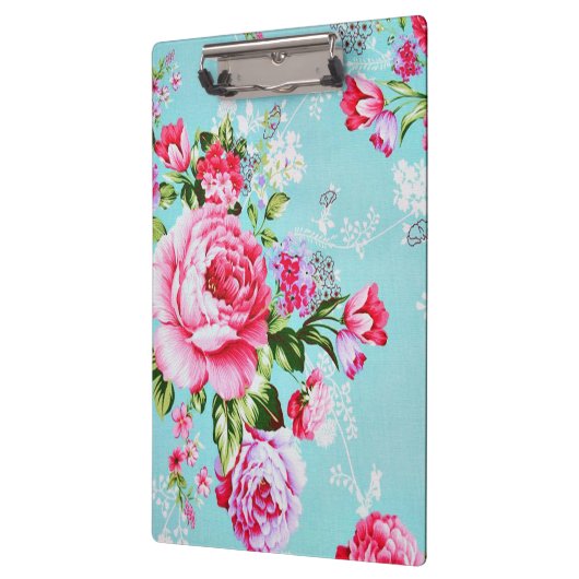 Chic Pink Floral Klembord (Links)