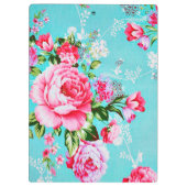  Chic Pink Floral Klembord (Achterkant)