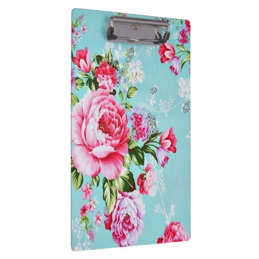 Chic Pink Floral Klembord (Rechts)