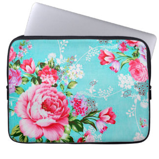  Chic Pink Floral-laptophoes Laptop Sleeve