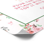 Chic Pink Floral Ma-Osa Bar Baby shower Sign. Poster (Hoek)